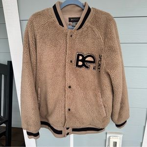 Be.Spoke Sherpa Large Bomber Jacket Tan/Black